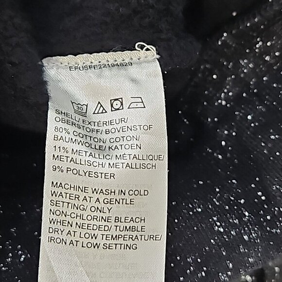 Lord & Taylor Bridged V-Neck Metallic Thread Sweater Women's L Black Silver EUC - Picture 6 of 13